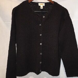 Talbots Petites Dark Charcoal Cotton Cardigan | Size L